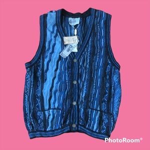 Coogi denim blues sweater vest